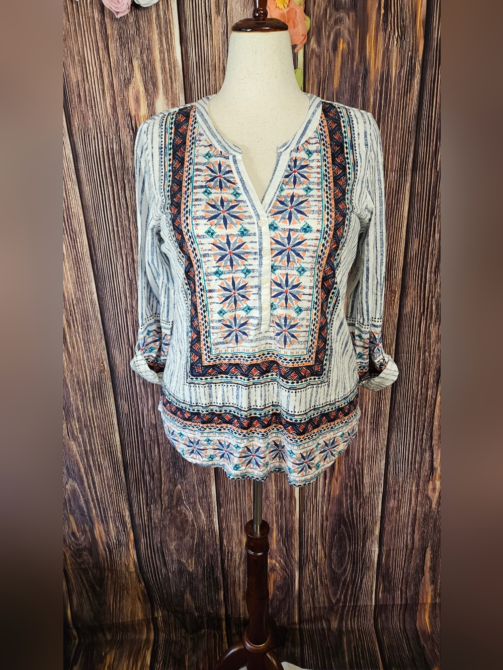 Style & Co Mixed Print Knit Top Plus Size 0X - Picture 2 of 11